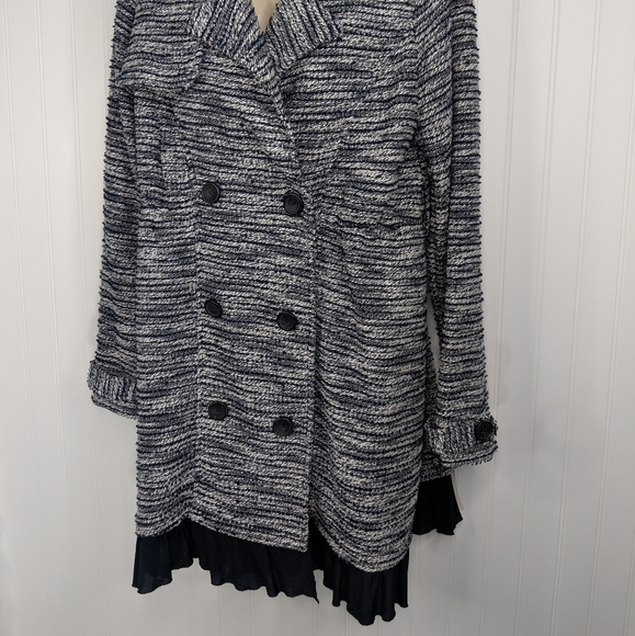 Mystree Navy Marled Double Breast Sweater Coat ML - Picture 4 of 16